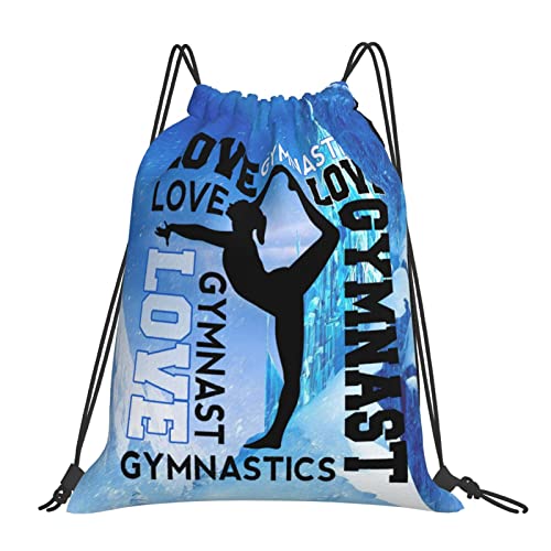 Gymnastics Drawstring Backpack Light Gym String Bag Pink Water Resistant Sackpack Sport Yoga Daypack For Womens Mens - color: Gymnastics8