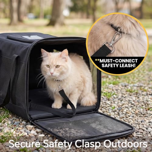 Conlun Dog Carrier Soft Sided, Large Cat Carrier,Black L - color: Black, size: 20.0"L x 12.0"W x 12.0"H