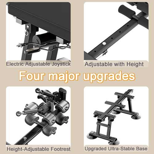Fitness Full Body Traction Bed, Massage Cervical Traction Table for Lumber Stretching, Portable Inversion Table Alternative, Back Decompression Bench Machine for Home (Electric High)