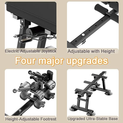 Fitness Full Body Traction Bed, Massage Cervical Traction Table for Lumber Stretching, Portable Inversion Table Alternative, Back Decompression Bench Machine for Home (Electric High)