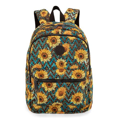 Montana West Western Backpack Purse for Women Lightweight Rucksack Casual Daypack for Laptop Travel College - color: Floral Sunflower