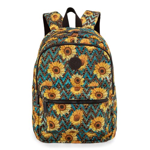 Montana West Western Backpack Purse for Women Lightweight Rucksack Casual Daypack for Laptop Travel College - color: Floral Sunflower