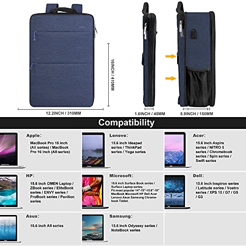 ZINZ Slim & Expandable Laptop Backpack 15 15.6 16 Inch Case, Water Resistant Travel Backpack Compatible with MacBook Pro/Neo 16" 15", Dell XPS 15 16 and Most 15" 15.6" 16" Notebooks，B01L01 - color: B01l01, size: 15"-16"