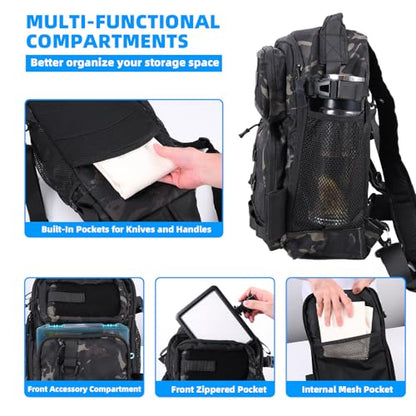 103PCS Fishing Tackle Bag, Fishing Gear for Men Adults, Camouflage Backpack with Rod Holder Tackle Box, Waterproof Sling Fishing Tackle Storage Bags & Wraps, for Fishing, Camping, Hiking