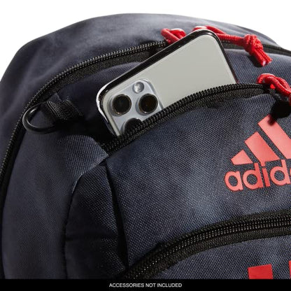 adidas Young BTS Creator 2 Backpack DISCONTINUED - color: Stone Wash Carbon/Vivid Red