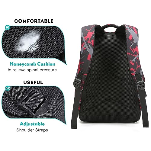 Skateboard Anime Luminous Backpack School Backpack with USB Charging Port for Teen Boys, College School Bookbag Lightweight Laptop Bag with Sling Bag Set, Red - style: Skateboard-red1