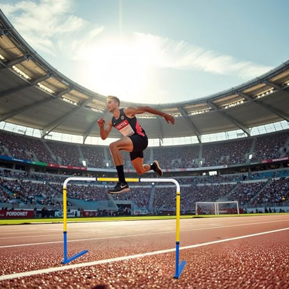 Adjustable Height Hurdles Training Equipment, 3Pcs Metal Practice Hurdles Track and Field for Kids, Youth and Adults Agility Training, Jumping Speed Hurdles for Football, Soccer, Basketball, Dogs