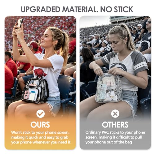 TILYMOL Clear Backpack Stadium Approved, PVC & TPU Clear Bag, Medium - color: Black, size: Medium