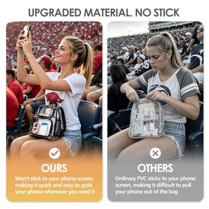 TILYMOL Clear Backpack Stadium Approved, PVC & TPU Clear Bag, Medium - color: Black, size: Medium