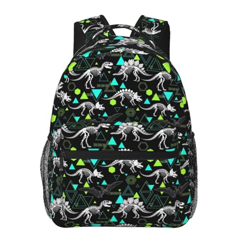 Lightweight Laptop Backpack Dinosaur Bones, Water Resistant Work Daypack with Inner Pocket for Office Commute and Travel - color: Pattern (748)