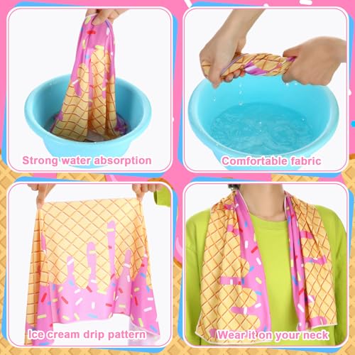 Breling 30 Pcs Baseball Cream Drip Cooling Towels 40"x12" Ice Cooling Towels Microfiber Sweat Sport Rags Absorbent Chilly Washcloth for Hot Weather Workout Yoga Gym Coach Gift Sport Party Favors - style: Baseball Cream Drip