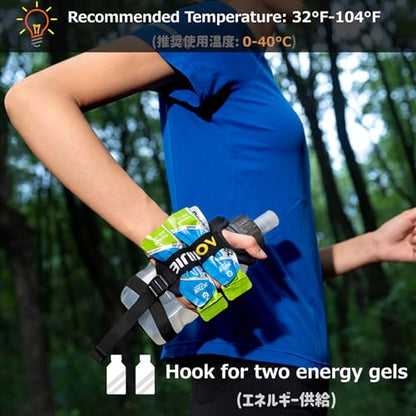 Azarxis TPU Soft Flask Collapsible Water Bottle Running Folding Gel Water Reservoir Handheld for Hydration Pack Hiking Cycling Climbing Jogging Marathon Trail Race - color: #03 Transparent - 420ml with Adjustable Handstrap