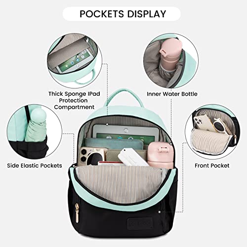 LOVEVOOK Backpack for Women Light Weight Waterproof Backpack Purses Daily Backpack… | Light Weight - color: Black-cyan Blue
