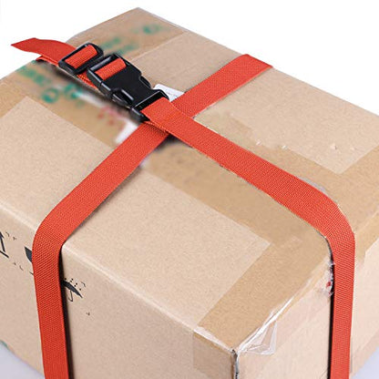 MAGARROW 78" x 1" Strap Buckle Packing Straps Adjustable 1-Inch Belt - color: Dark orange 6.5 feet Long (4-PCS)