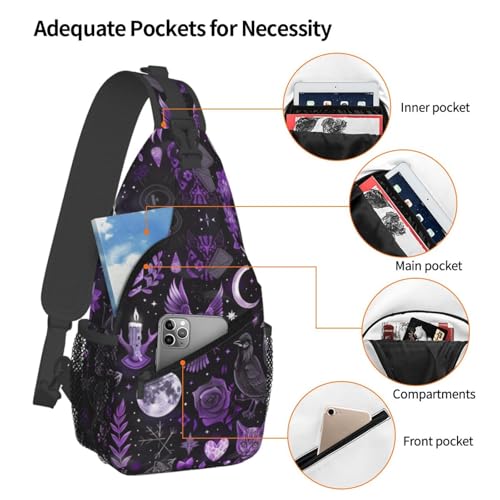 Gothic Witchcraft Outdoor Crossbody Shoulder Bag For Unisex Young Adult Hiking Bicycling - color: 11
