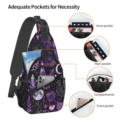 Gothic Witchcraft Outdoor Crossbody Shoulder Bag For Unisex Young Adult Hiking Bicycling - color: 11
