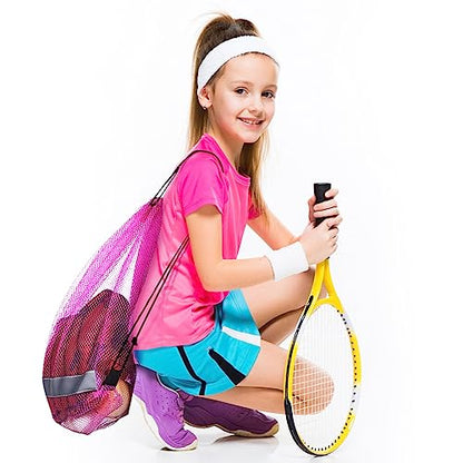 Saintrygo 20 Pcs Reflective Mesh Drawstring Bag 16.54 x 13.78 Inch Quick Drying Swimming Sport Beach Bag Swimming Athletic Gym Clothes Beach Sports Storage(Purple) - color: Purple