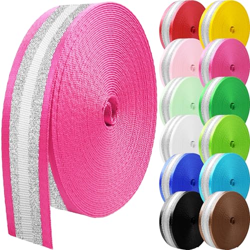 10 Yards Nylon Webbing 1.5 Inch 2 Inch Nylon Strap Webbing Straps Backpack Straps Nylon Belt for Indoor or Outdoor Gear, DIY Crafting, Handles, Luggage, Slings - color: Rose Pink-10 Yards, size: 2 inch