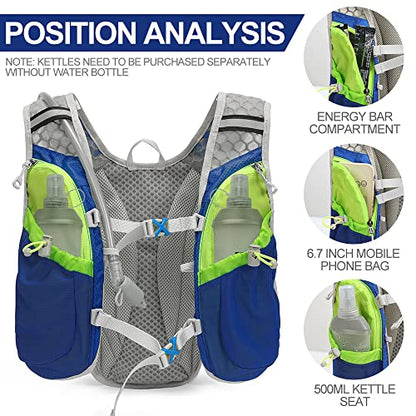 Hydration Pack Backpack, IX INOXTO Running Hydration Vest with 1.5L ( 50 oz) Water Bladder for Men Women, Lightweight Water Backpack for Hiking Cycling Climbing Camping