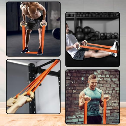 Lights Mountain Wooden Resistance Bands Handles Versatile Exercise Handles with Anti-Slip Grip Tapes for Elastic Band Workouts Home Gym Strength Training and Full-Body Workouts - color: handles with embedded metal plates