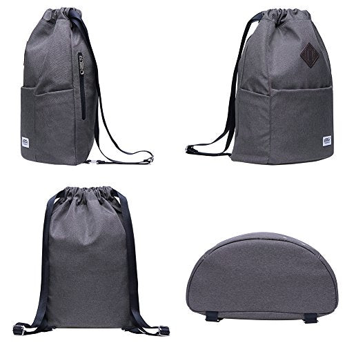 KAUKKO Drawstring Sports Backpack Gym Yoga Bag Shoulder Rucksack for Men and Women GREY 29.44L - color: Dark Grey3031