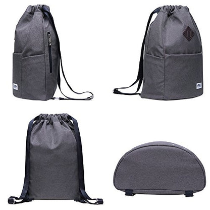 KAUKKO Drawstring Sports Backpack Gym Yoga Bag Shoulder Rucksack for Men and Women GREY 29.44L - color: Dark Grey3031