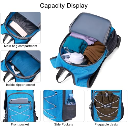 BOVIP 20L Hiking Backpack Lightweight Packable Hiking Daypack Small Travel Outdoor Foldable Shoulder Bag Blue - color: Blue 1