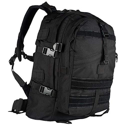 FOX OUTDOOR PRODUCTS Large Transport Pack | 37L Tactical Backpack with Compression Straps, Hydration Pocket & Modular Webbing - color: Black