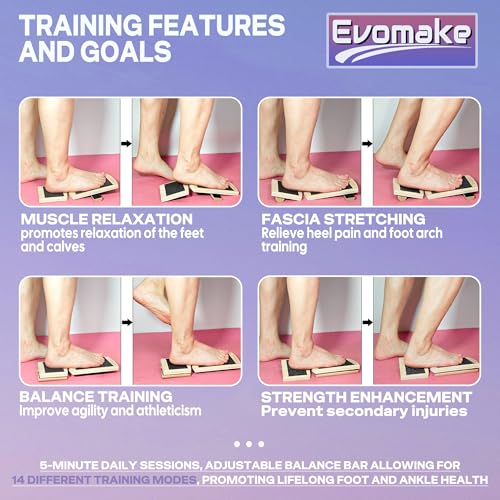 Ankle Strengthener, Ankle Balance Board for Plantar Fasciitis, Foot Stretcher, Sprained Ankle Recovery, Stability Exercises & Posture-Correction | Two Training Levels w/Guide