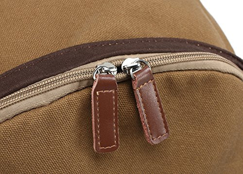 kayond Casual Style Lightweight canvas Laptop Bag/Durable Travel backpacks/Rucksack for Men&Women/Fashion Backpack Fits 15 inch Notebook (Brown) - color: Brown