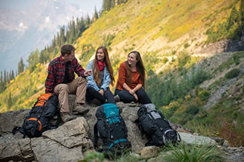 Teton 65L Scout Internal Frame Backpack for Hiking, Camping, Backpacking, Travel, Rain Cover Included, Black - color: Black, size: 65L