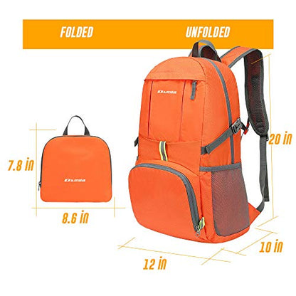 35L Lightweight Packable Backpack Waterproof Durable Hiking Travel Backpack Daypack - color: Orange
