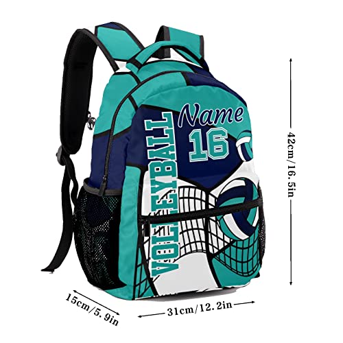 Volleyball Blue White Backpack Shoulder Shopping Bag Travel Casual Bags with Name Text - color: Backpack 5