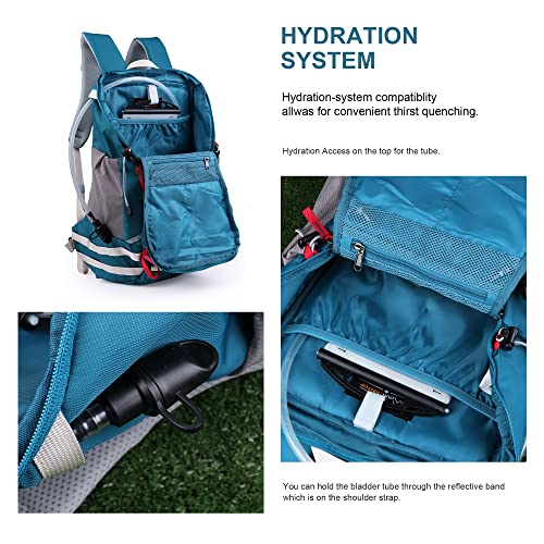 MOUNTAINTOP Hiking Backpack 35L Travel Backpack Lightweight Daypack for Men&Women Outdoor Camping - color: 6413-cobalt Blue