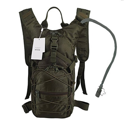 Hydration Backpack with 3L Water Bladder for Hiking and Climbing - color: Army Green