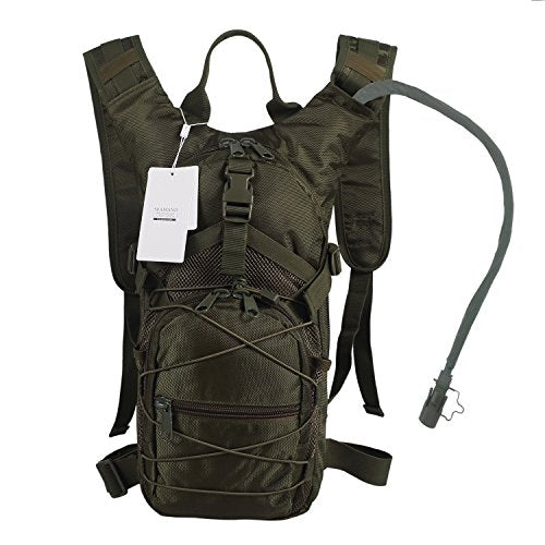 Hydration Backpack with 3L Water Bladder for Hiking and Climbing - color: Army Green