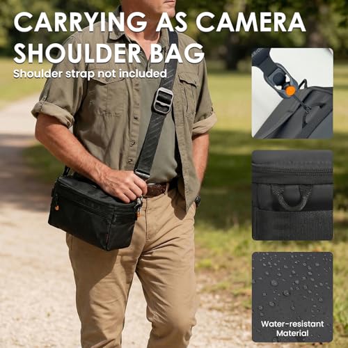 TARION Padded Camera Insert Bag Protective Framed DSLR Inner Case Organizer | Fits 1 Camera and 2 Lenses - Removable Lid Compatible for DSLR SLR Mirrorless Cameras ShellCore XS - style: Xs (1 Camera 2 Lenses)