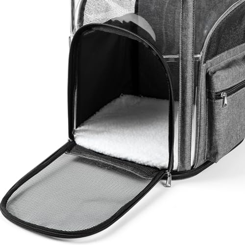 Cat Carriers Dog Carrier Pet for Small Medium Cats Dogs Puppies up to 25 Lbs, TSA Airline Approved Soft Sided, Collapsible Travel Puppy - Black Grey (M: 13" LX11.4 WX17.3 H, Blue) - color: Blue, size: M: 13"LX11.4"WX17.3"H