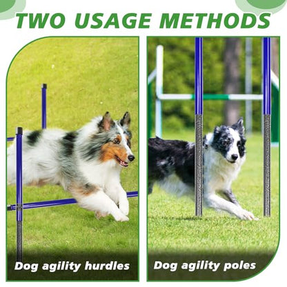Dog Agility Course Backyard Set, Metal Dog Agility Training Equipment Adjustable Height Obstacle Course for Dog Hurdles Jumps (3 Pack)