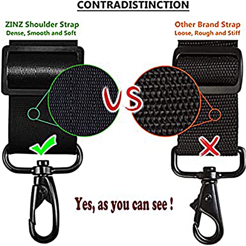 ZINZ Bag Shoulder Strap, Padded Adjustable Shoulder Strap Replacement - color: Wine Edge, size: 57"