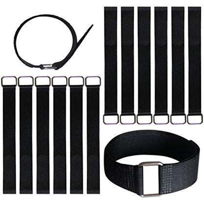 12 inch Reusable Fastening Cable Straps - Hook and Loop Fixing Straps - 12 Pack - size: 1 x 12 in