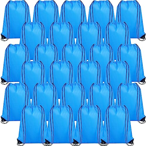 Silkfly 100 Pieces Drawstring Backpack Bags Bulk Portable Blank Cinch Storage Bags for Sports, School, DIY Gifts, Homeless, Social Assistance(Sky Blue) - color: Sky Blue