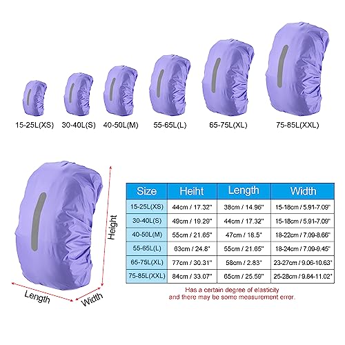 PATIKIL Waterproof Backpack Rain Cover, Non-Slip Backpack Cover with Vertical Reflective Strap Stay Dry for Hiking, Camping, Hunting - color: Purple, size: Large