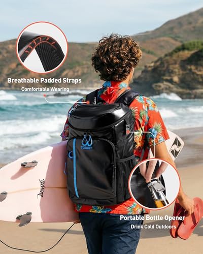 TOURIT Backpack Cooler Insulated 30 Cans, Lightweight Leak Proof Travel Cooler Bag, Soft Waterproof Cooler Backpack for Men Women, Camping Hiking Beach Travel Picnic - color: 02-Light Gray