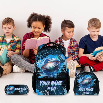COZYAURA Personalized Backpack - Ice Hockey Backpacks Set for Boys Girls - Kids Bookbag for Elementary Middle School - Cool Field Hockey Theme School Bags with Lunch Bag & Pencil Case - color: Style-8