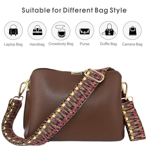 Replacement Purse Strap Shoulder Strap Adjustable Crossbody Strap for Women Crossbody Wide Shoulder Bag - color: Gold Hardware+red-z