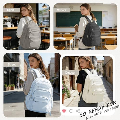 College Backpack For Women Men,Lightweight High School Bag,School Backpack With Lots Of Pockets,Cute Bookbag For Teens Boys Girls,Casual Daypack Backpack For School(Gray Brown) - color: A3-gray Brown