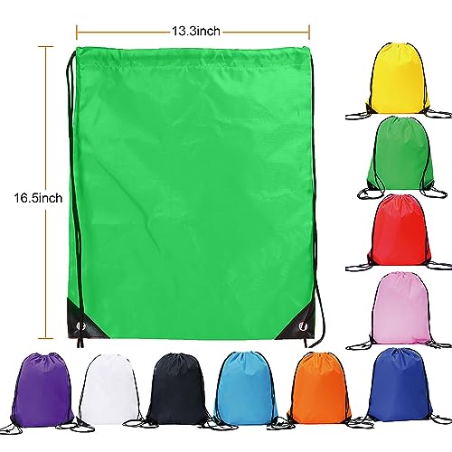 Drawstring Backpack Bulk 40Pcs Draw String Backpack Bags DIY Gym Sports Traveling Yoga Cinch Bag Sackpack Drawstring (multi color) - color: Multicolor