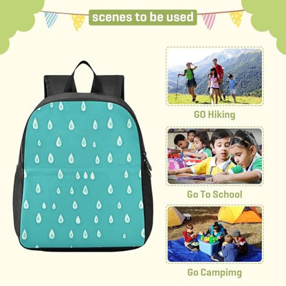 Lightweight Waterproof Backpack with Raindrops Pattern Design - Durable Travel Daypack for Everyday Use#249