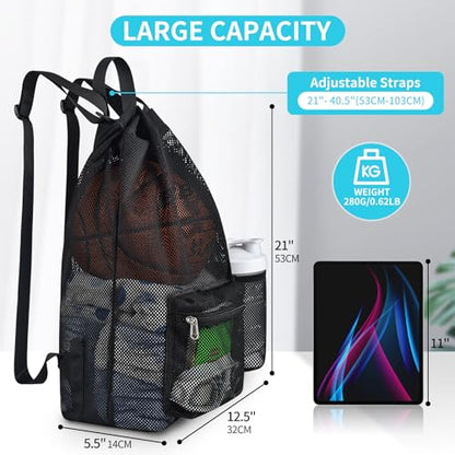 Mildbeer Large Drawstring Backpack for Men Women Athletic Gym Sports Workout Beach Swimming Commuting Travel - color: Black, style: L: 21"x12.5"x5.5"